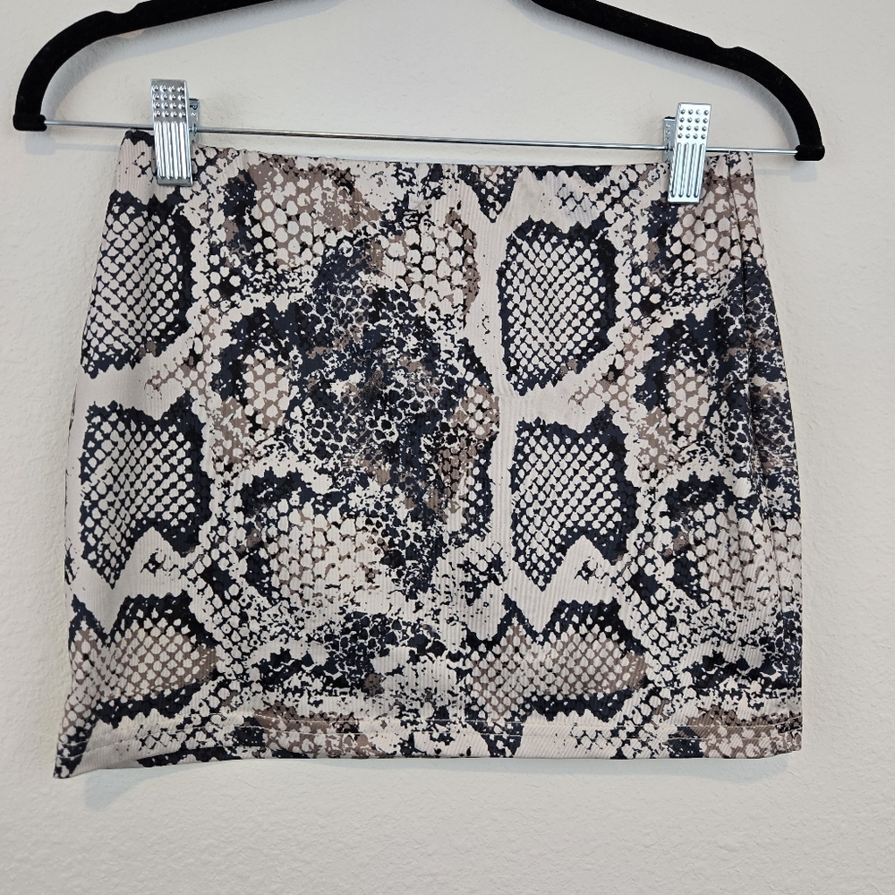 Missguided Snake Mini Tight Skirt